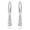 Swarovski Orecchini a cerchio Stilla Attract, Taglio Round, Bianchi, Placcato rodio