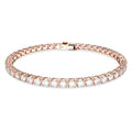 Swarovski Bracciale Tennis Matrix, Taglio Round, Bianco, Finitura oro rosa 18K