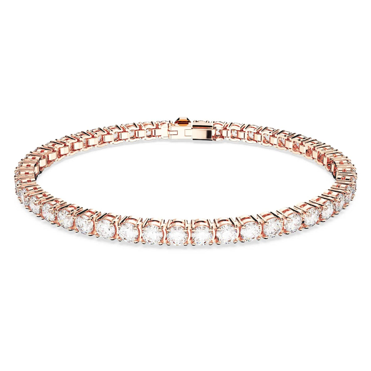 Swarovski Bracciale Tennis Matrix, Taglio Round, Bianco, Finitura oro rosa 18K