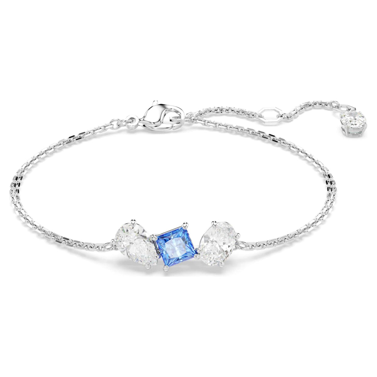 Swarovski Braccialetto Mesmera, Taglio misto, Blu, Placcato rodio