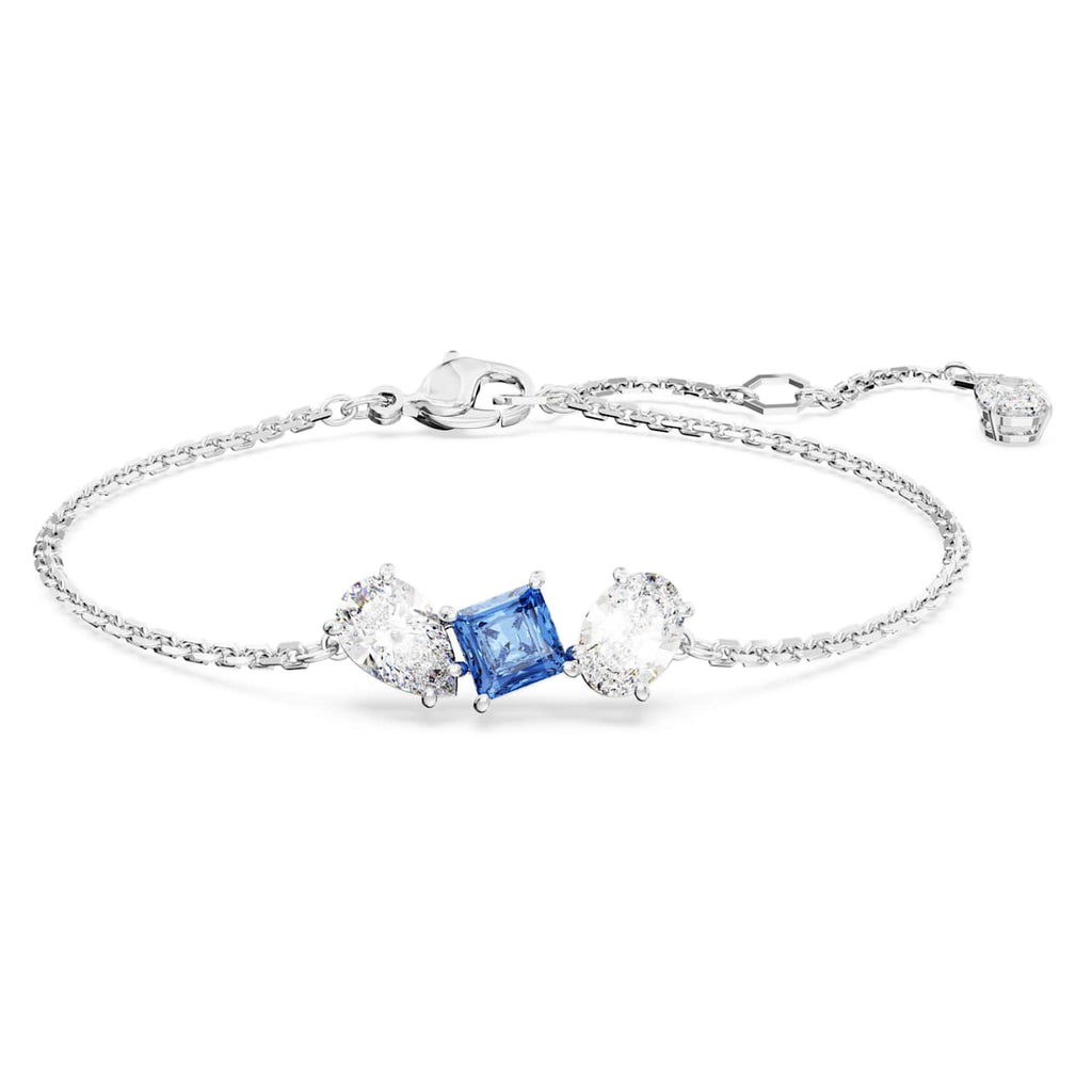 Swarovski Braccialetto Mesmera, Taglio misto, Blu, Placcato rodio