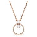 Swarovski Pendente Constella, Pavé, Taglio Round, Bianco, Finitura oro rosa 18K