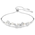 Swarovski Bracciale rigido Constella, Crystal Pearl, tagli Round, Bianco, Placcato rodio
