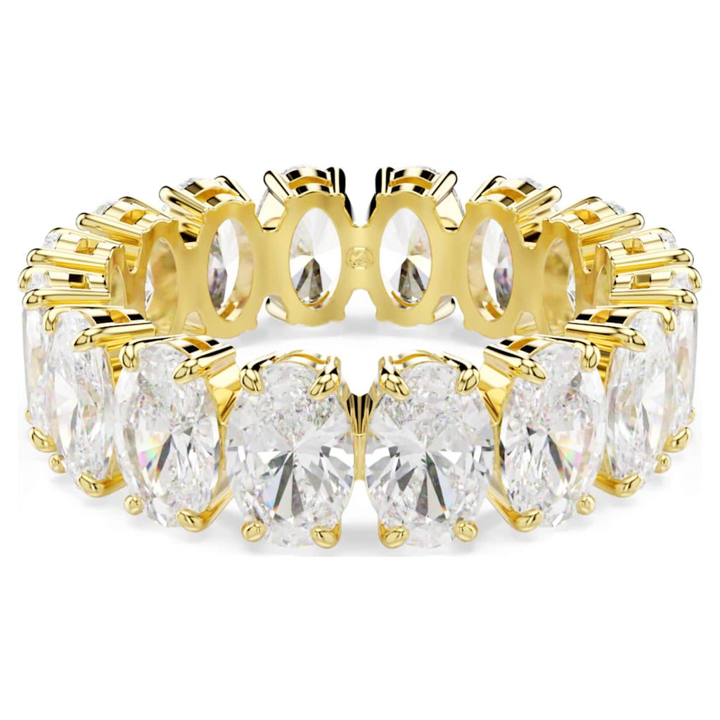 Swarovski Anello Matrix, Taglio Oval, Bianco, Finitura oro 18K