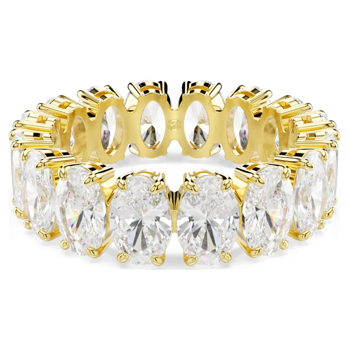 Swarovski Anello Matrix, Taglio Oval, Bianco, Finitura oro 18K