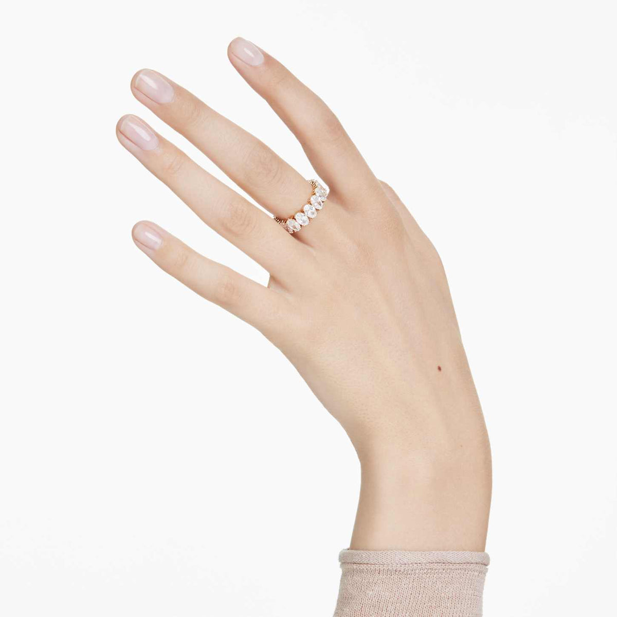Swarovski Anello Matrix, Taglio Oval, Bianco, Finitura oro 18K