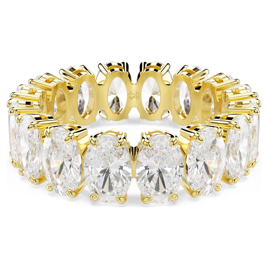 Swarovski Anello Matrix, Taglio Oval, Bianco, Finitura oro 18K