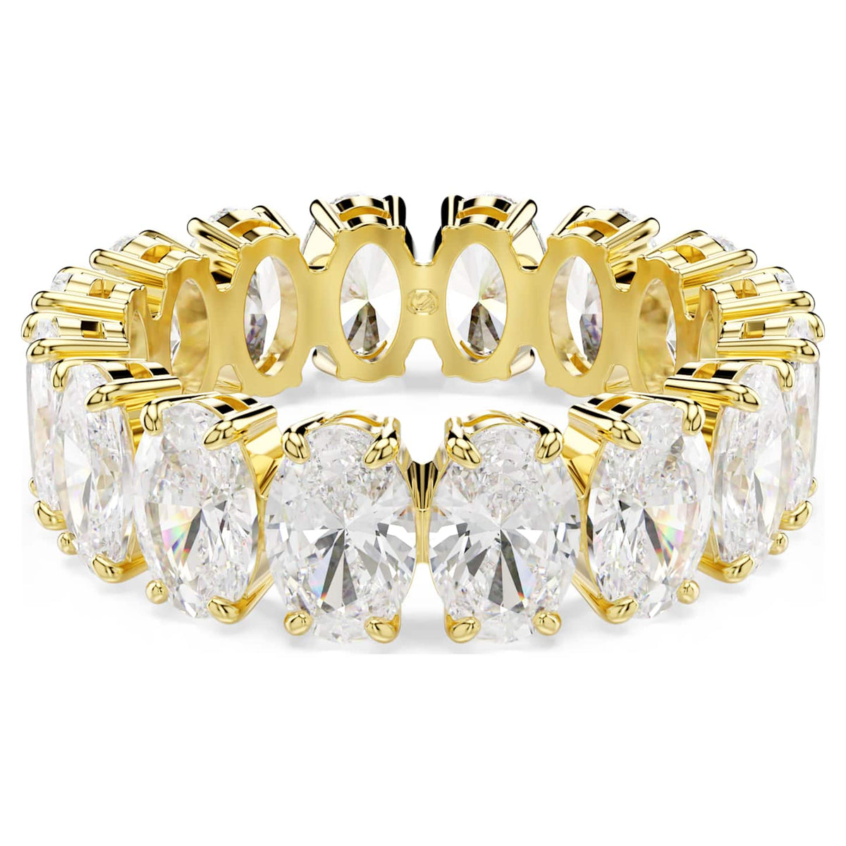 Swarovski Anello Matrix, Taglio Oval, Bianco, Finitura oro 18K