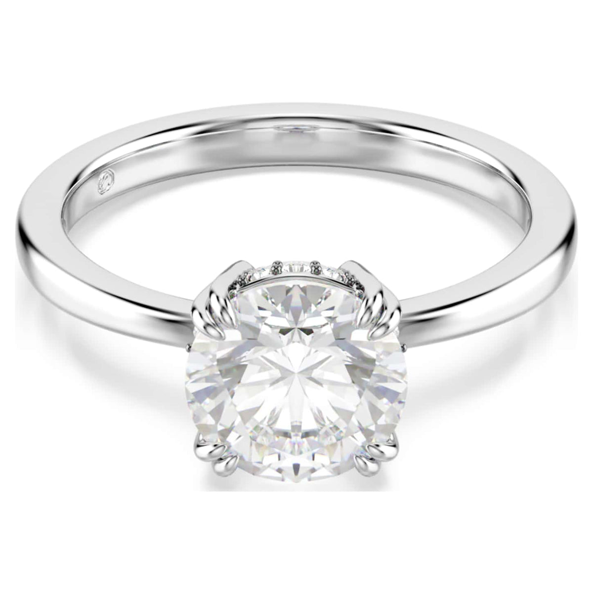 Swarovski Anello cocktail Stilla, Taglio Round, Bianco, Placcato color argento