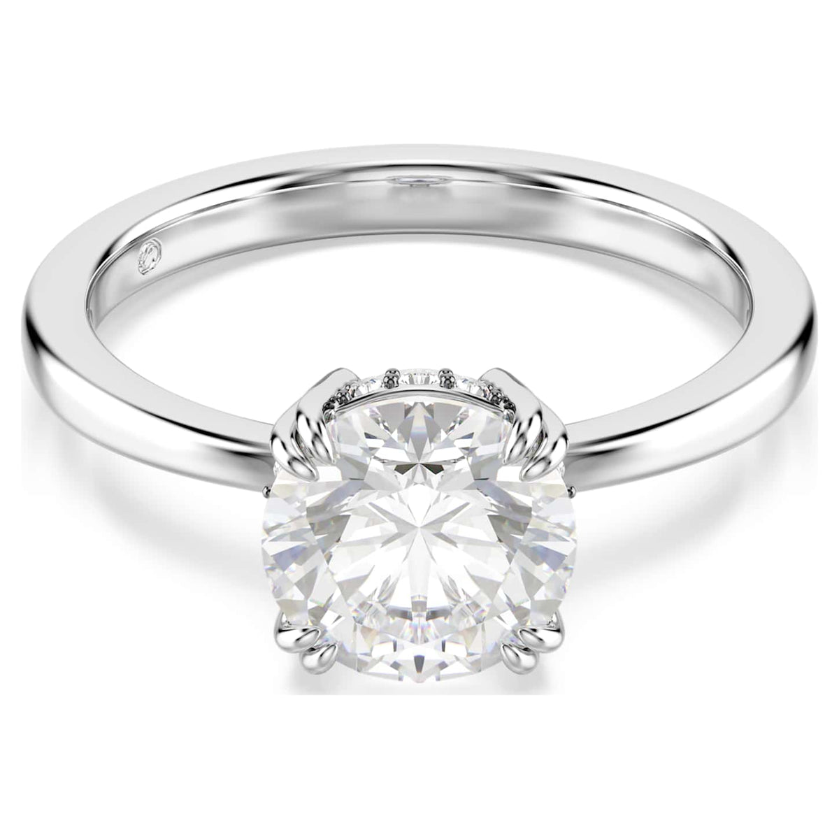 Swarovski Anello cocktail Stilla, Taglio Round, Bianco, Placcato color argento