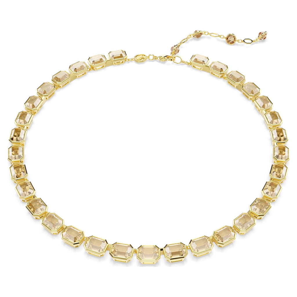 Swarovski Collana Millenia, Taglio ottagonale, Giallo, Finitura oro 18K