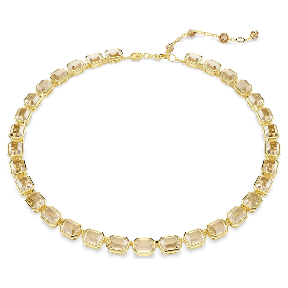 Swarovski Collana Millenia, Taglio ottagonale, Giallo, Finitura oro 18K