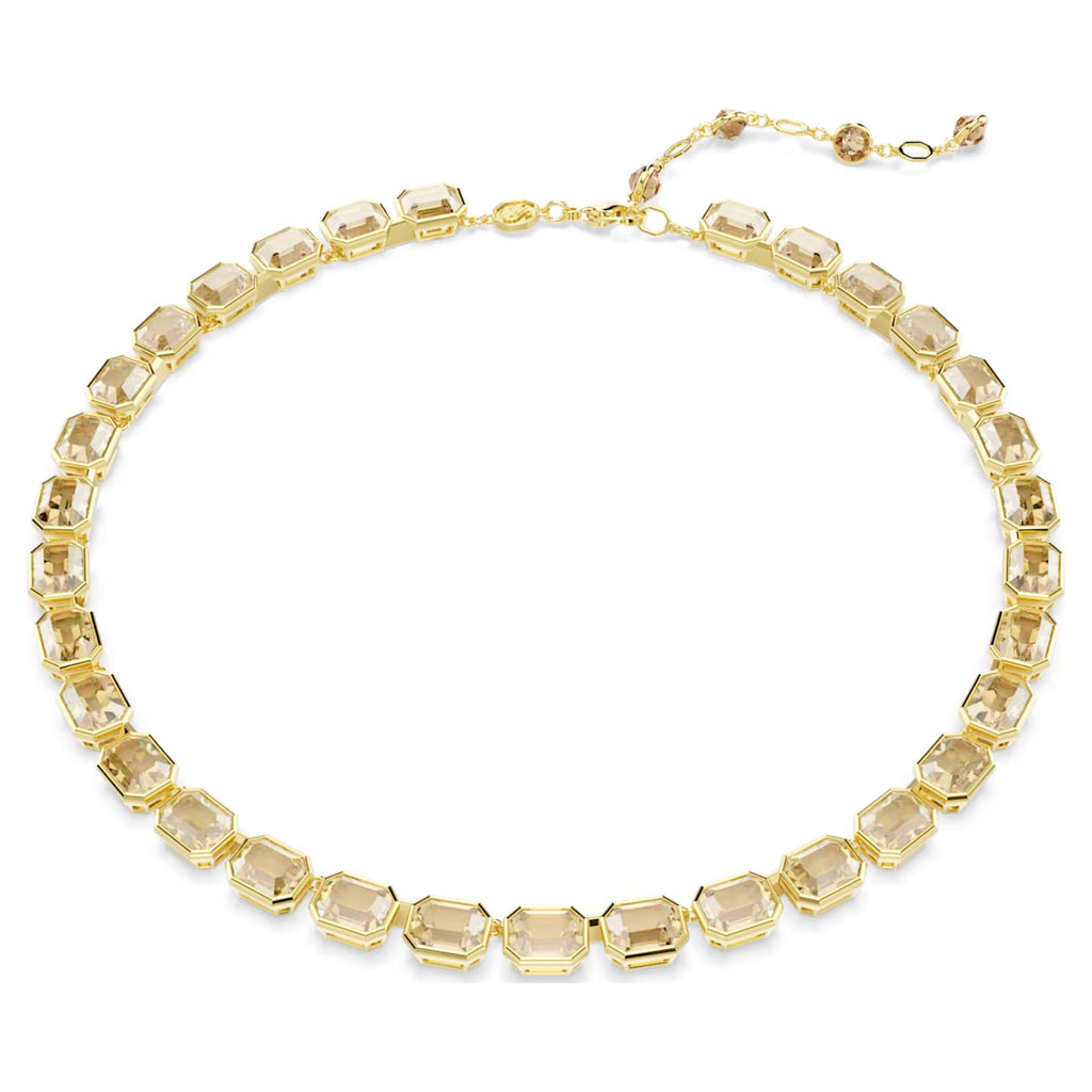 Swarovski Collana Millenia, Taglio ottagonale, Giallo, Finitura oro 18K