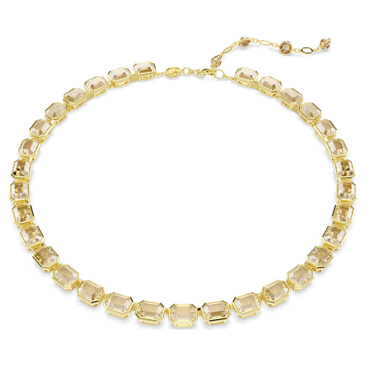 Swarovski Collana Millenia, Taglio ottagonale, Giallo, Finitura oro 18K