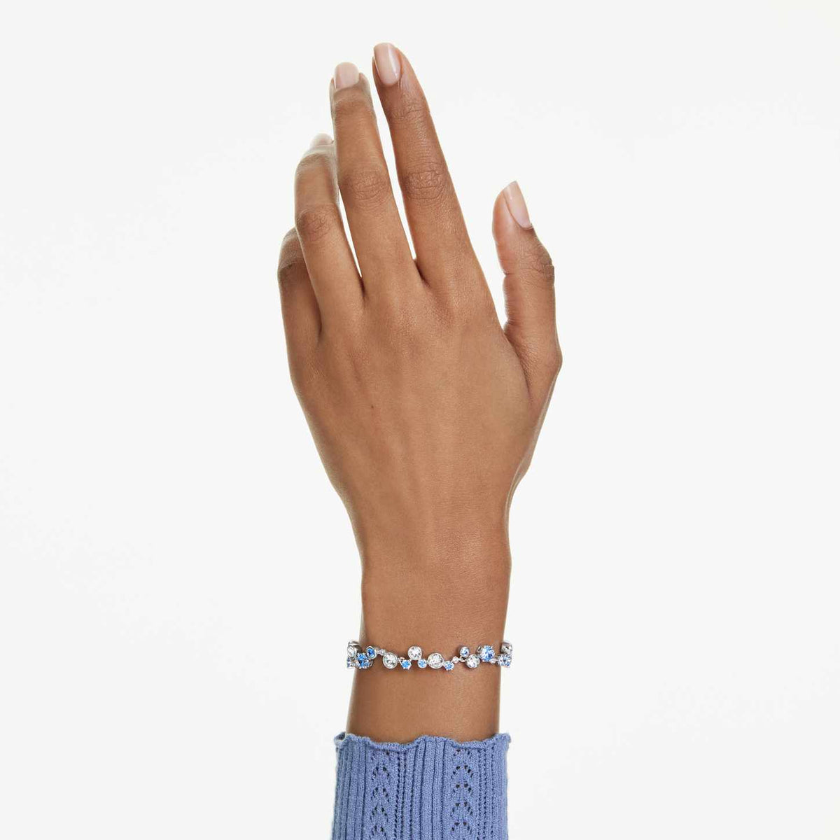 Swarovski Braccialetto Constella, Taglio misto, Blu, Placcato rodio