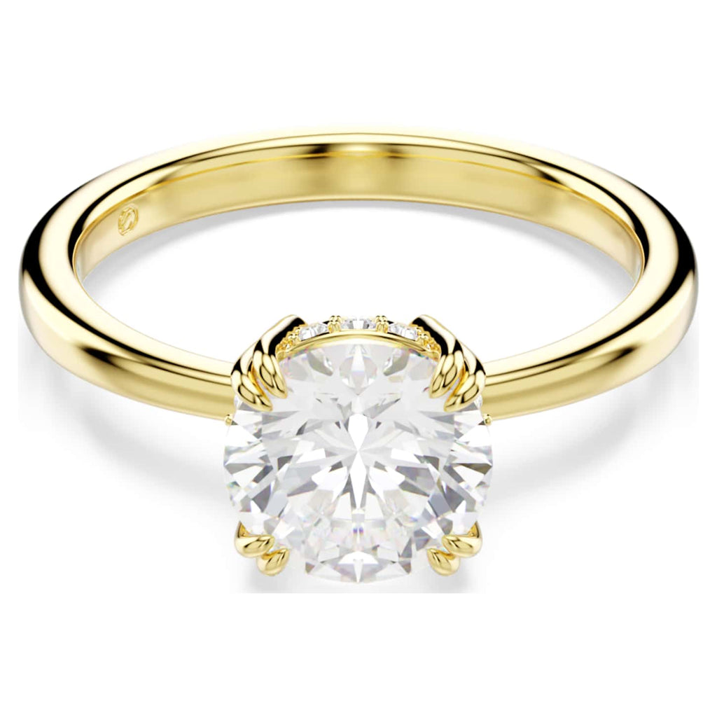 Swarovski Anello cocktail Stilla, Taglio Round, Bianco, Finitura oro 18K