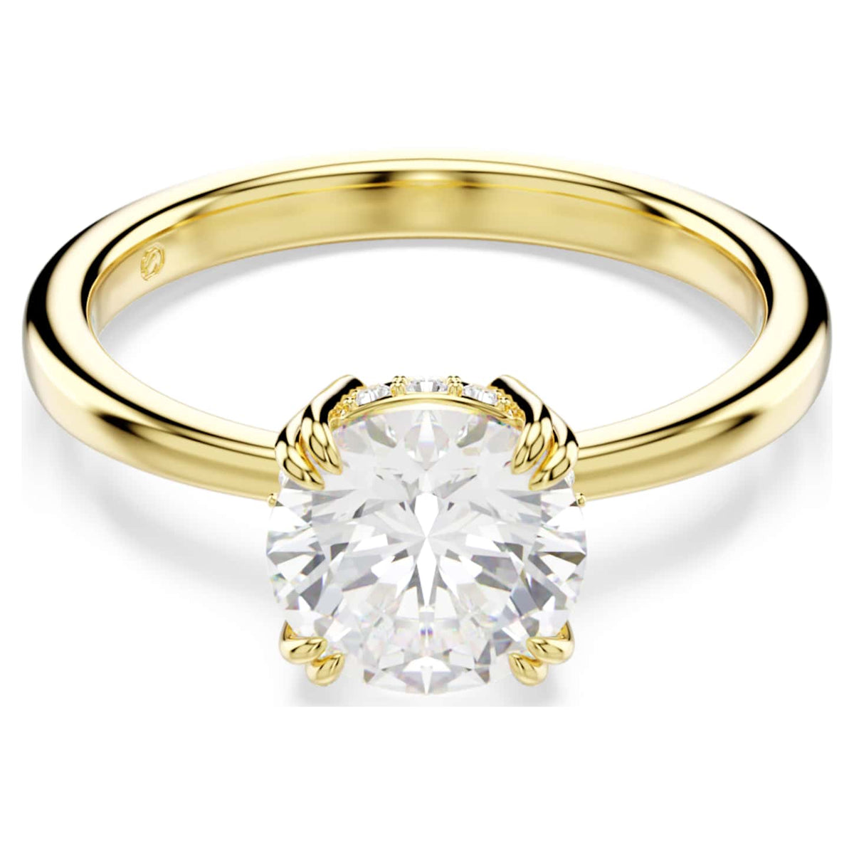 Swarovski Anello cocktail Stilla, Taglio Round, Bianco, Finitura oro 18K