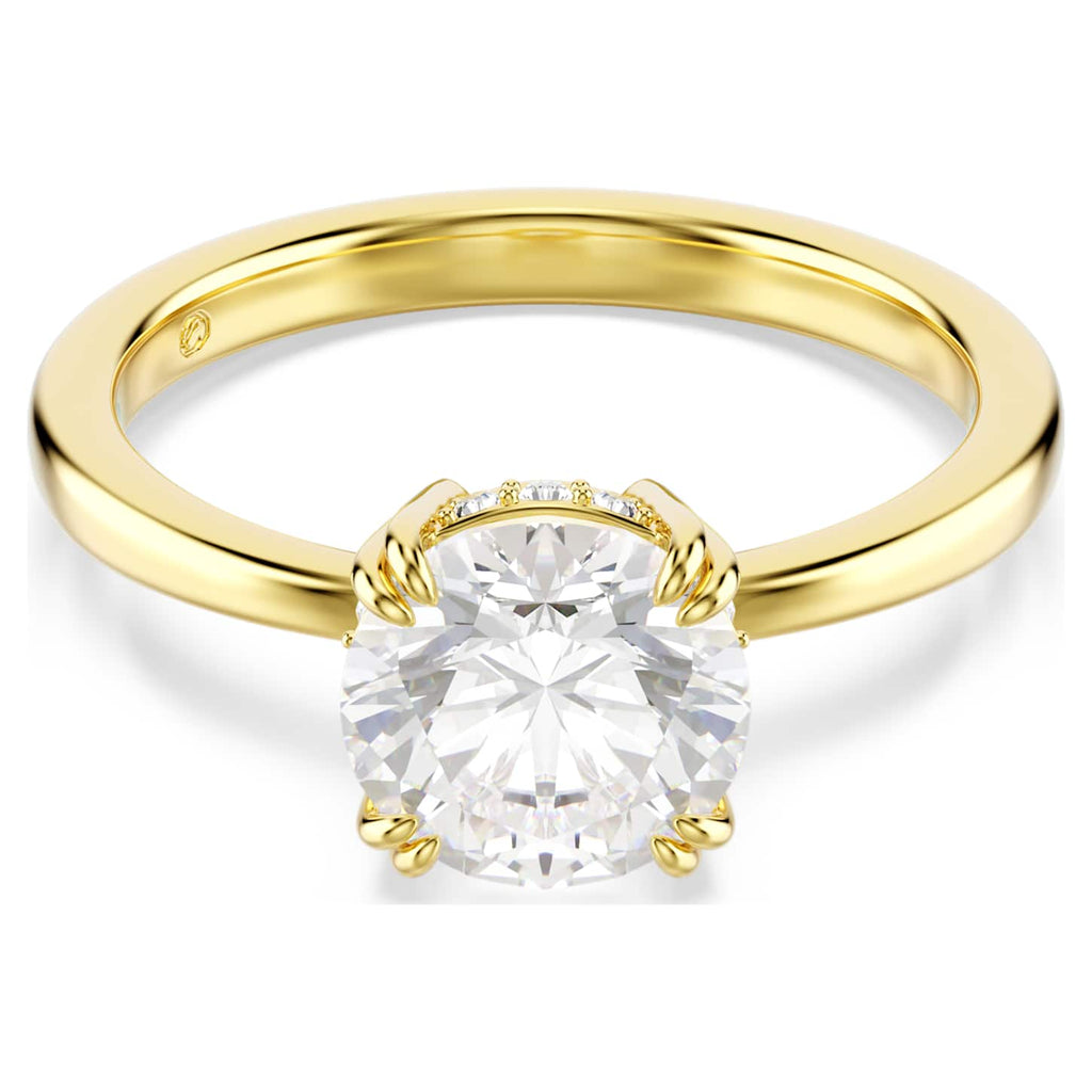 Swarovski Anello cocktail Stilla, Taglio Round, Bianco, Finitura oro 18K