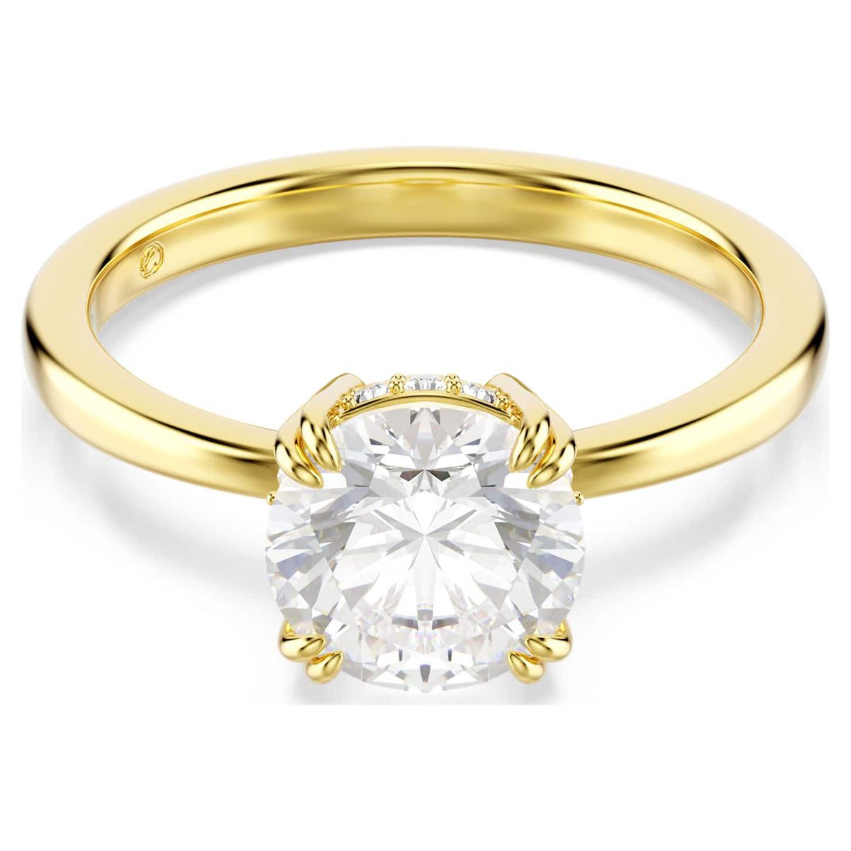 Swarovski Anello cocktail Stilla, Taglio Round, Bianco, Finitura oro 18K