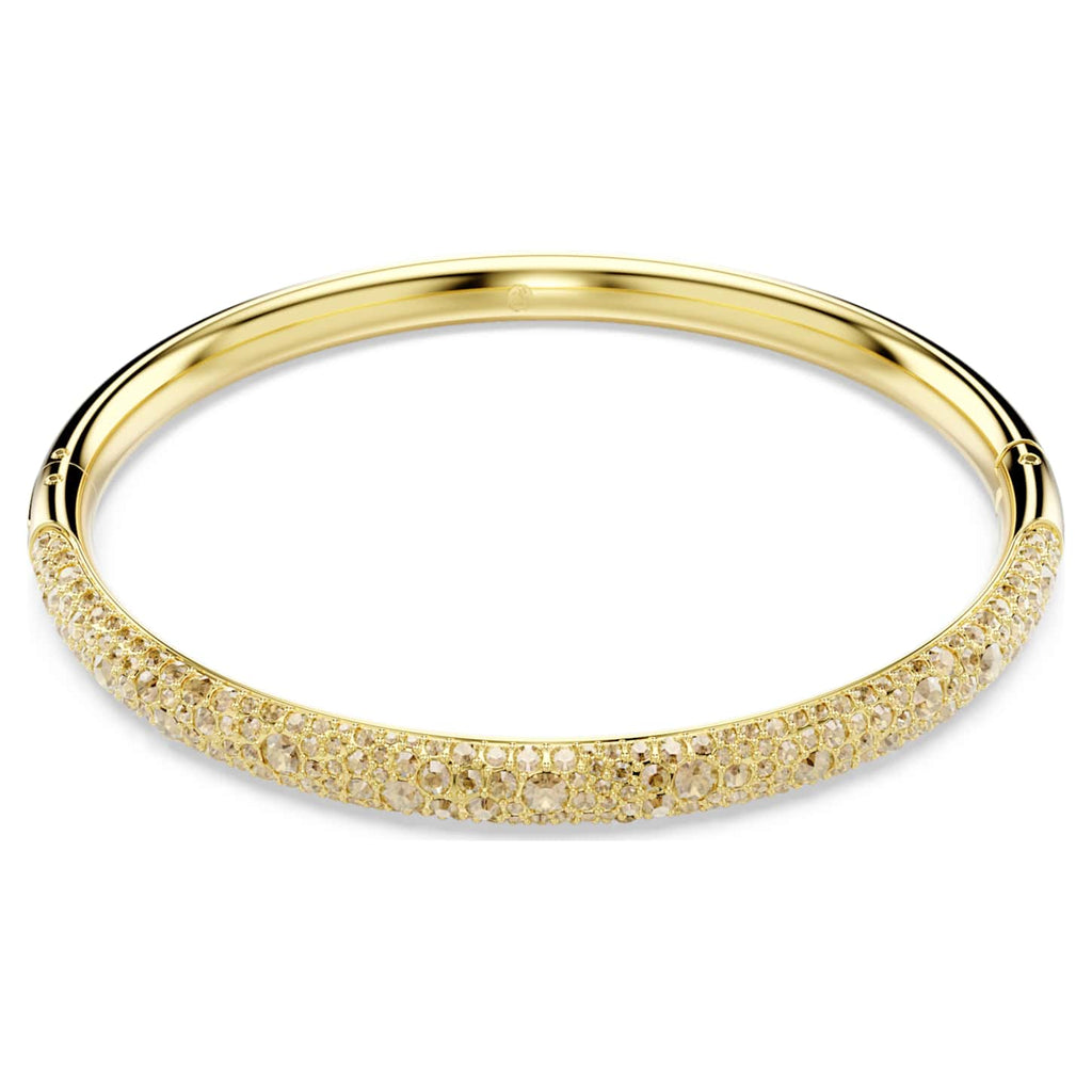 Swarovski Bracciale rigido Sublima, Pavé a neve, Tono dorato, Finitura oro 18K