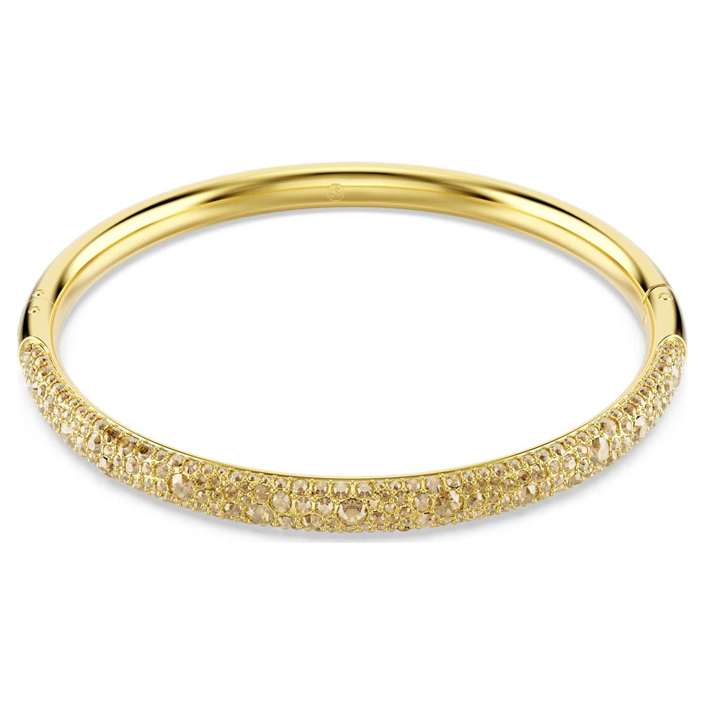 Swarovski Bracciale rigido Sublima, Pavé a neve, Tono dorato, Finitura oro 18K