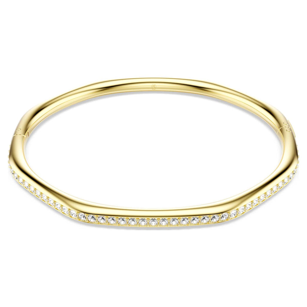 Swarovski Bracciale rigido Dextera, Forma ottagonale, Taglio Round, Bianco, Finitura oro 18K