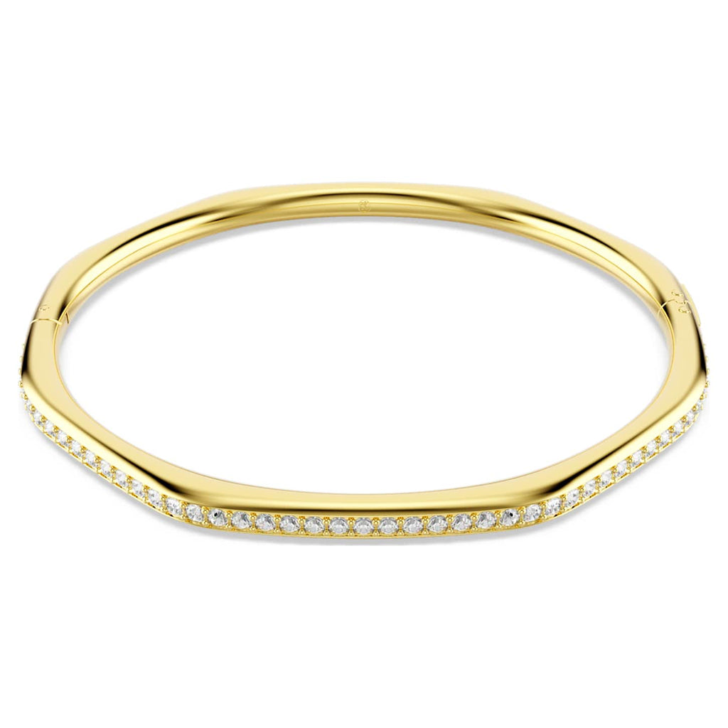 Swarovski Bracciale rigido Dextera, Forma ottagonale, Taglio Round, Bianco, Finitura oro 18K