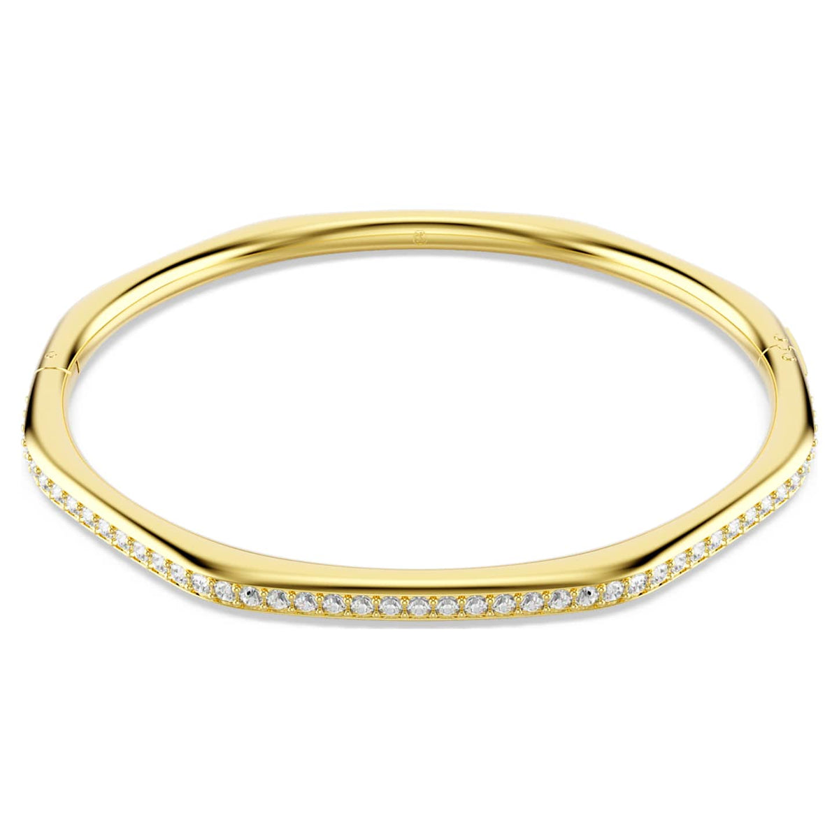 Swarovski Bracciale rigido Dextera, Forma ottagonale, Taglio Round, Bianco, Finitura oro 18K