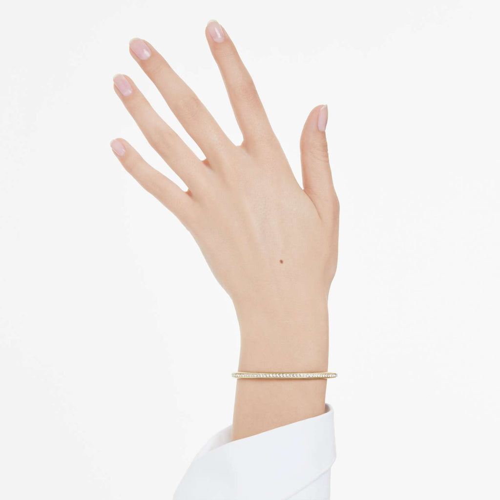 Swarovski Bracciale rigido Dextera, Forma ottagonale, Taglio Round, Bianco, Finitura oro 18K