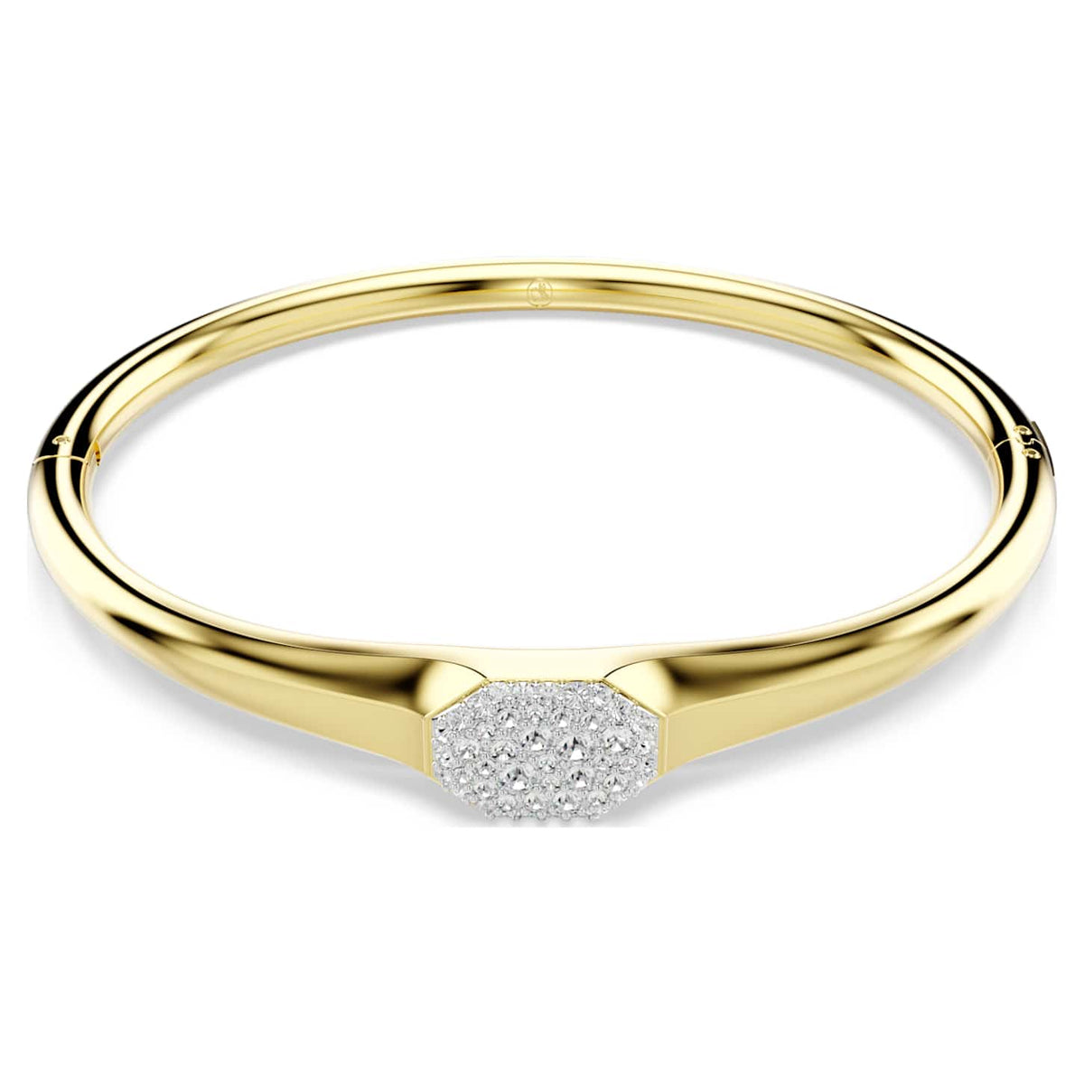 Swarovski Bracciale rigido Dextera, Taglio Round, Bianco, Finitura oro 18K