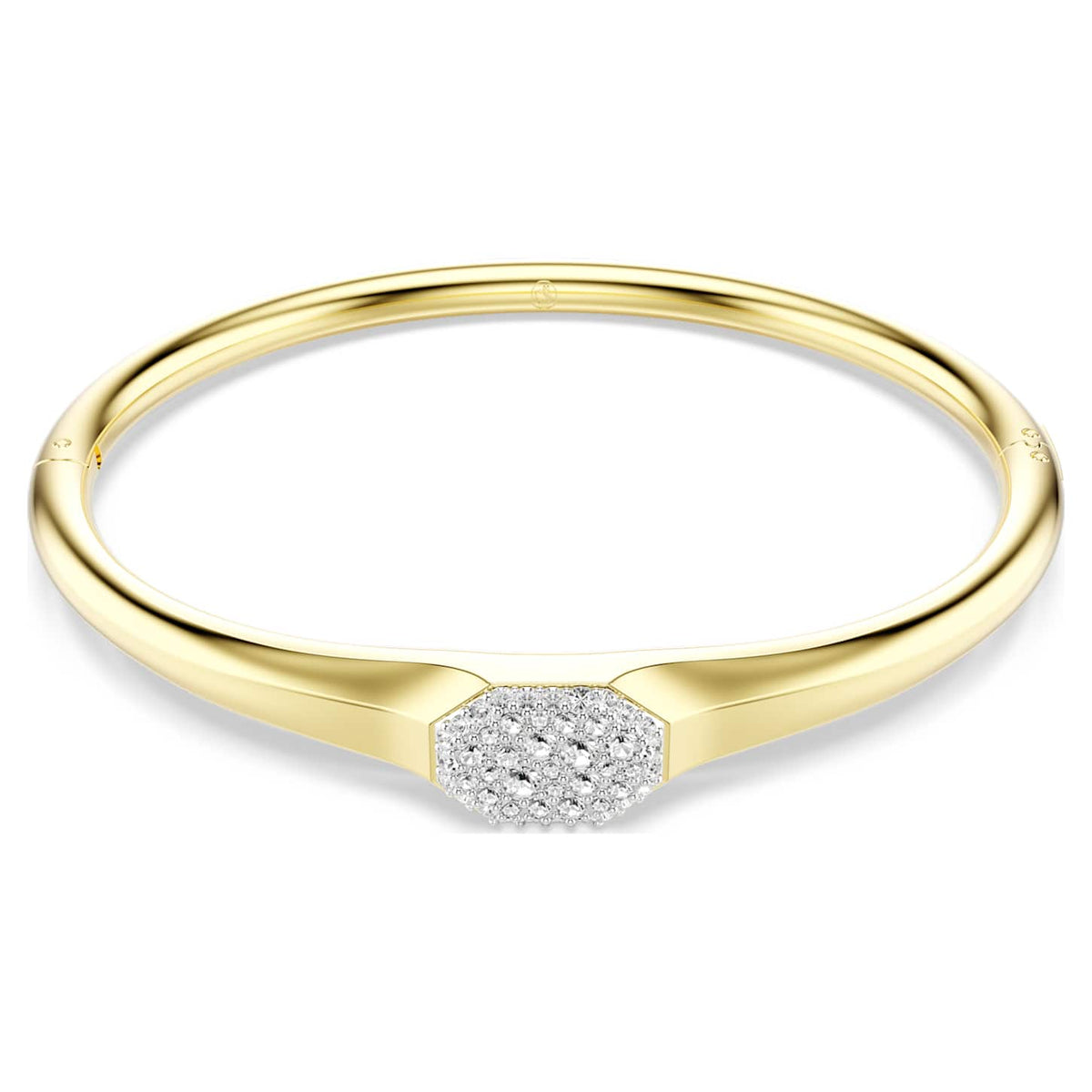 Swarovski Bracciale rigido Dextera, Taglio Round, Bianco, Finitura oro 18K
