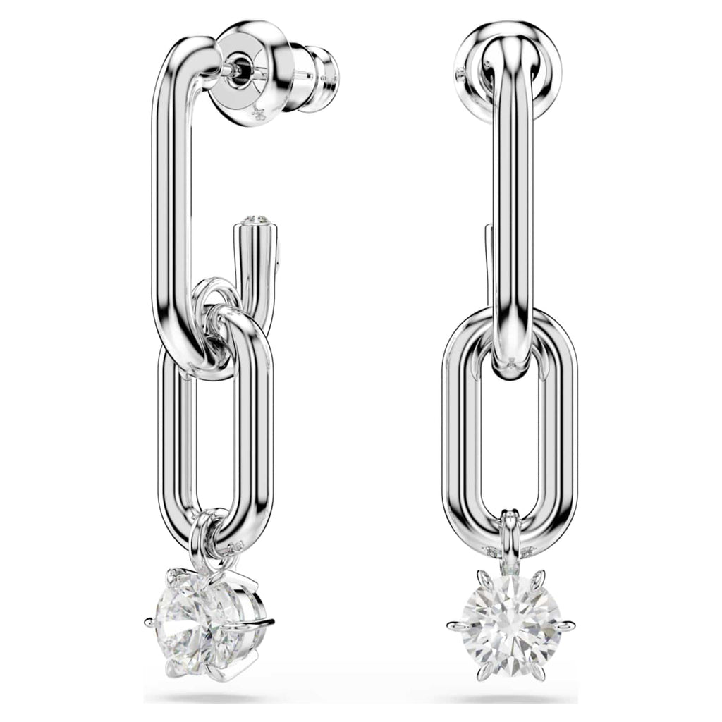 Swarovski Orecchini pendenti Constella, Taglio Round, Bianchi, Placcato rodio