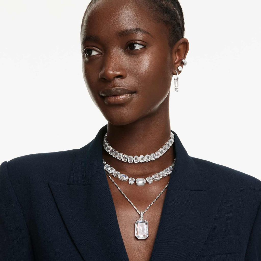 Swarovski Orecchini pendenti Constella, Taglio Round, Bianchi, Placcato rodio