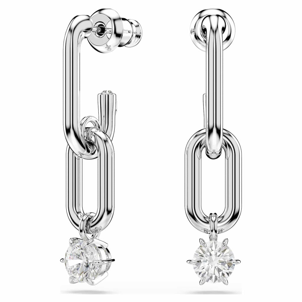 Swarovski Orecchini pendenti Constella, Taglio Round, Bianchi, Placcato rodio