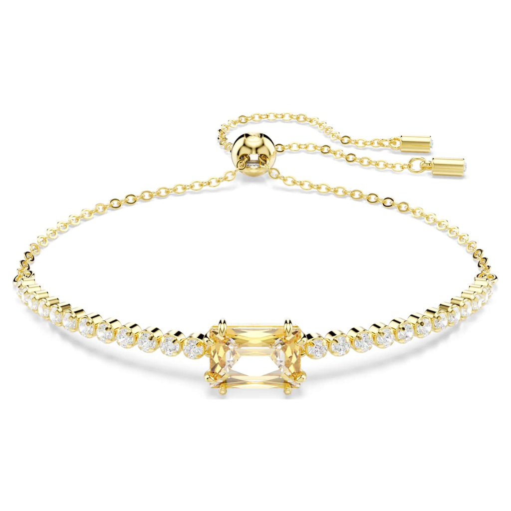 Swarovski Bracciale Tennis Matrix, Taglio misto, Caramello, Finitura oro 18K