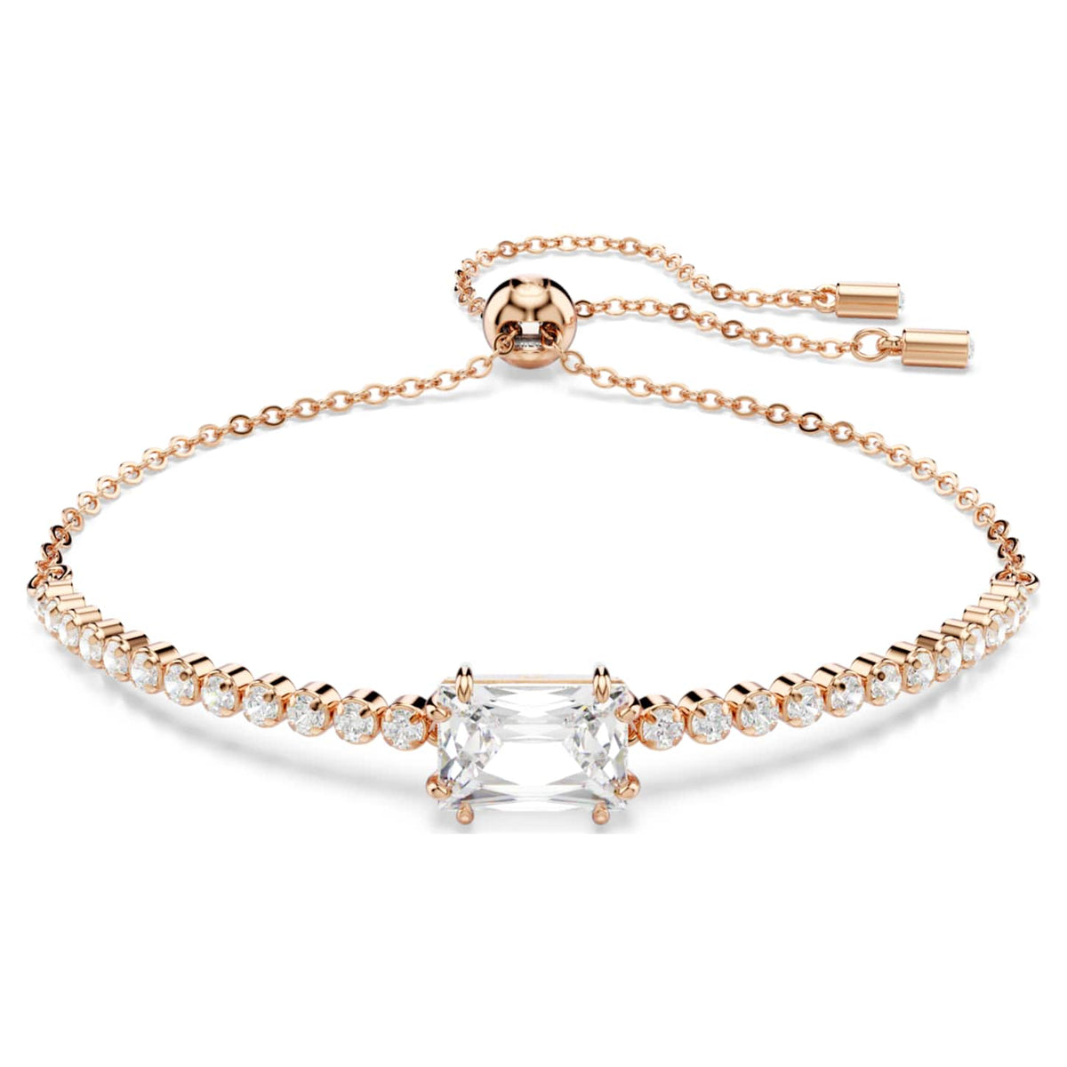 Swarovski Braccialetto Matrix, Taglio misto, Bianco, Finitura oro rosa 18K