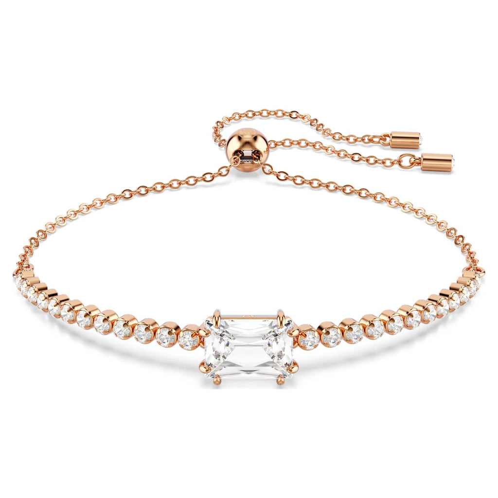 Swarovski Braccialetto Matrix, Taglio misto, Bianco, Finitura oro rosa 18K