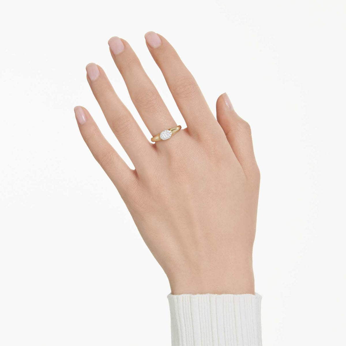 Swarovski Anello Dextera, Taglio misto, Bianco, Finitura oro 18K