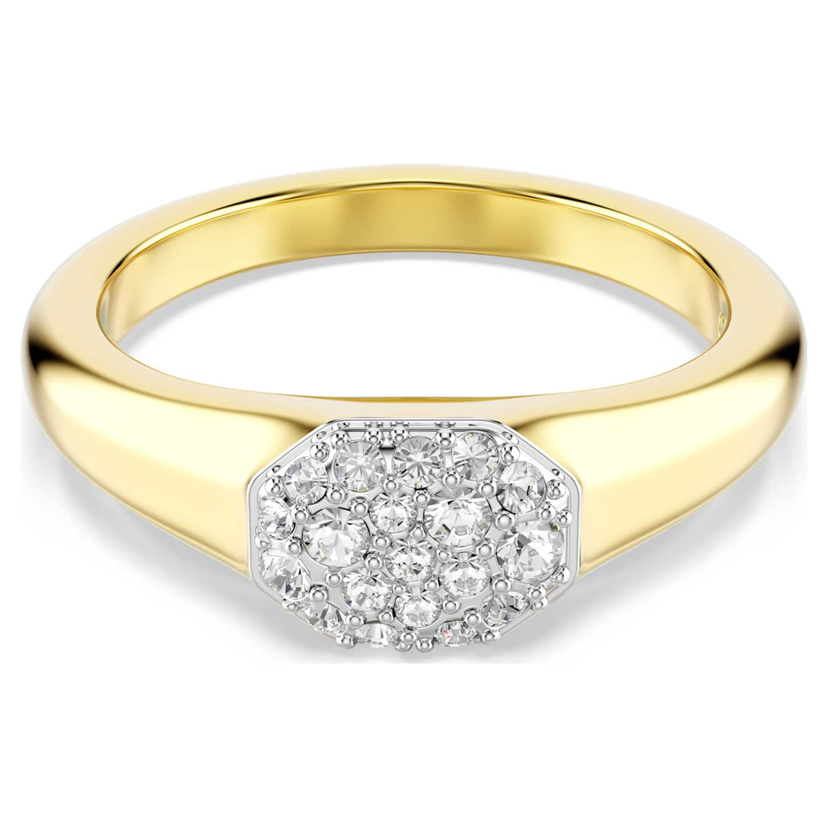Swarovski Anello Dextera, Taglio misto, Bianco, Finitura oro 18K
