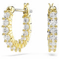 Swarovski Orecchini a cerchio Matrix Vittore, Taglio Round, Bianchi, Finitura oro 18K