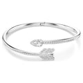 Swarovski Bracciale rigido Idyllia, Taglio misto, Freccia, Bianco, Placcato rodio