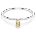Swarovski Bracciale rigido Idyllia, Taglio misto, Cuore, Rosa, Mix di finiture