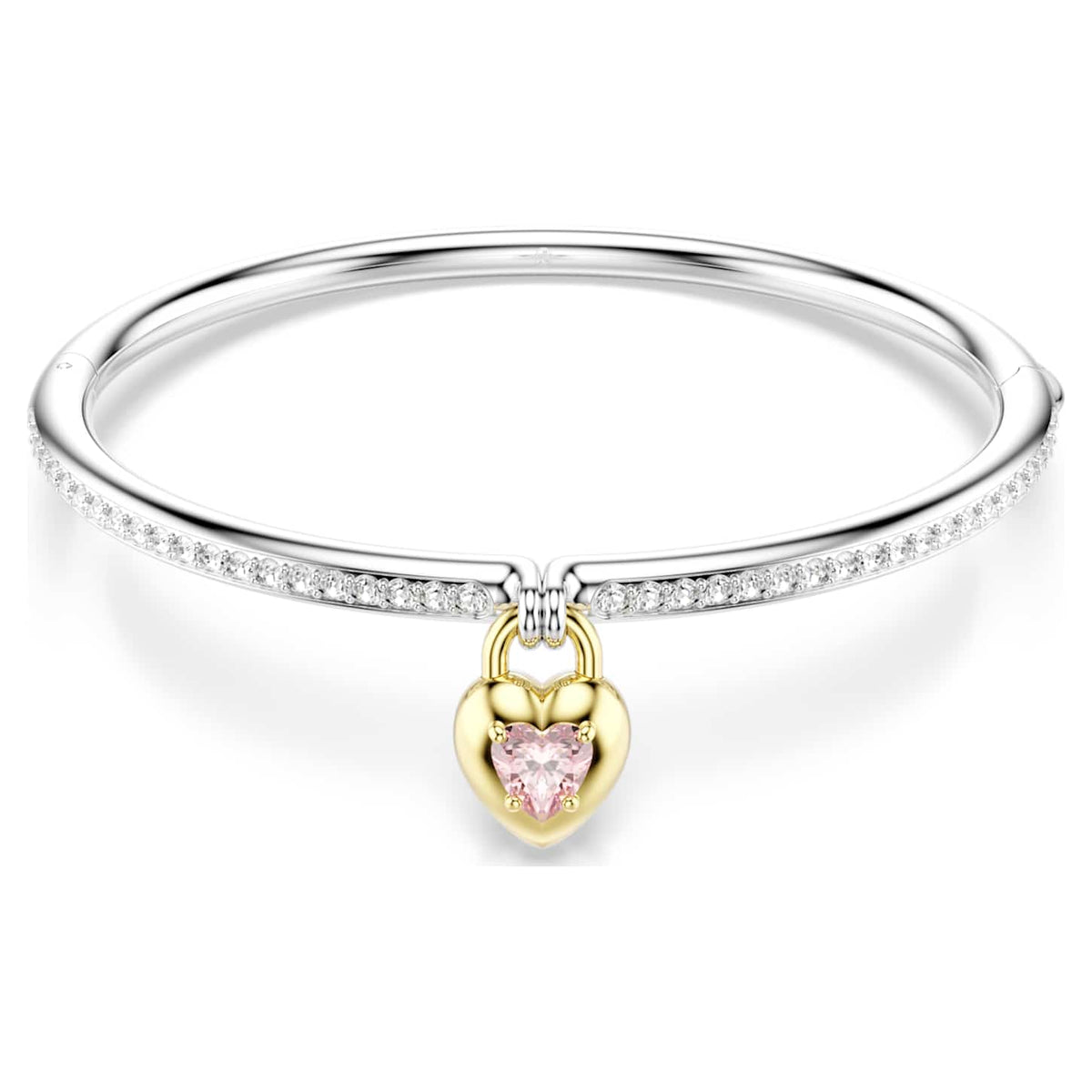 Swarovski Bracciale rigido Idyllia, Taglio misto, Cuore, Rosa, Mix di finiture