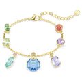 Swarovski Braccialetto Gema, Taglio misto, Cristalli pendenti, Multicolore, Finitura oro 18K