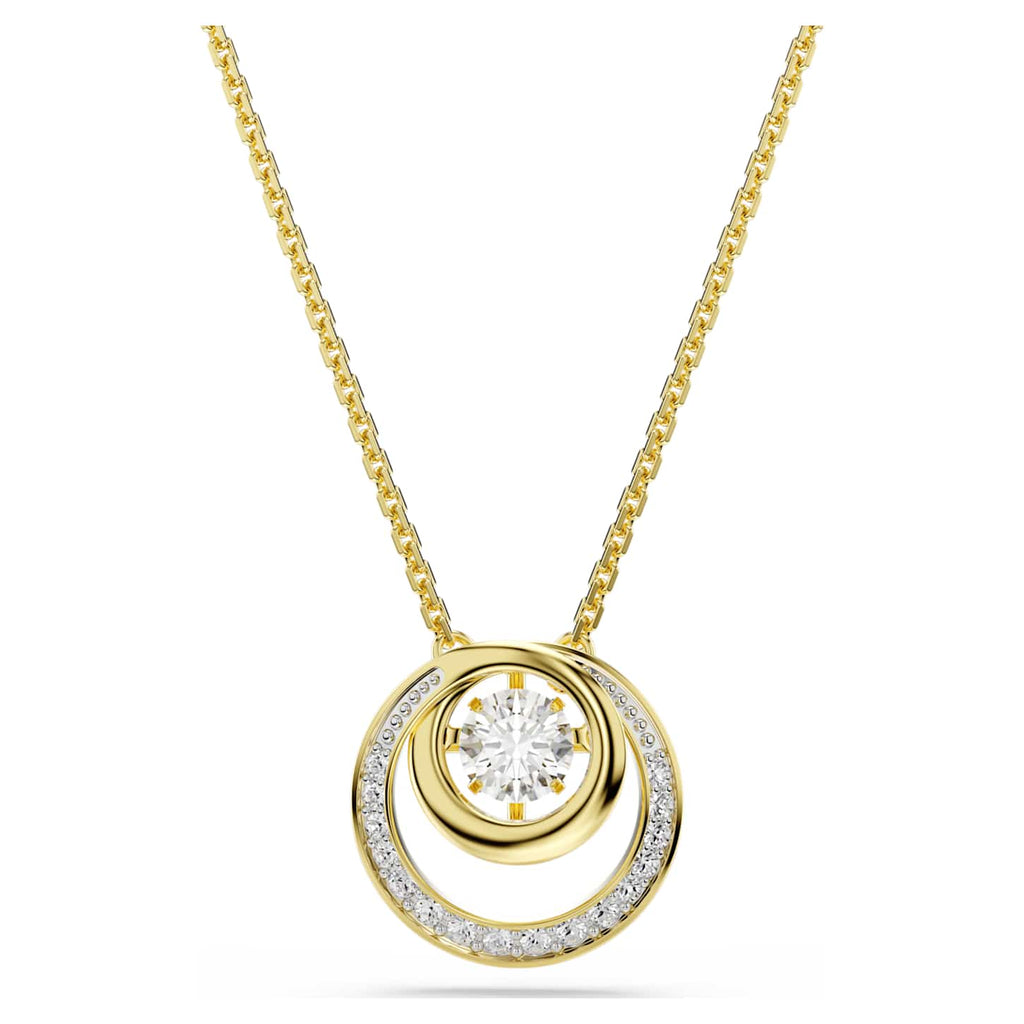 Swarovski Pendente Hyperbola, Taglio Round, Bianco, Finitura oro 18K