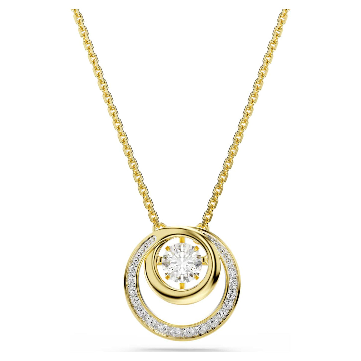 Swarovski Pendente Hyperbola, Taglio Round, Bianco, Finitura oro 18K