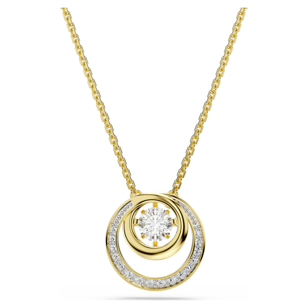 Swarovski Pendente Hyperbola, Taglio Round, Bianco, Finitura oro 18K