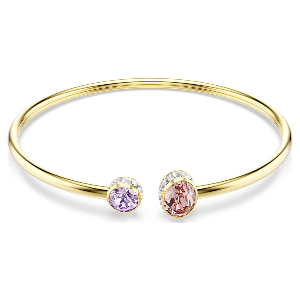 Swarovski Bracciale rigido Chroma, Taglio misto, Multicolore, Finitura oro 18K