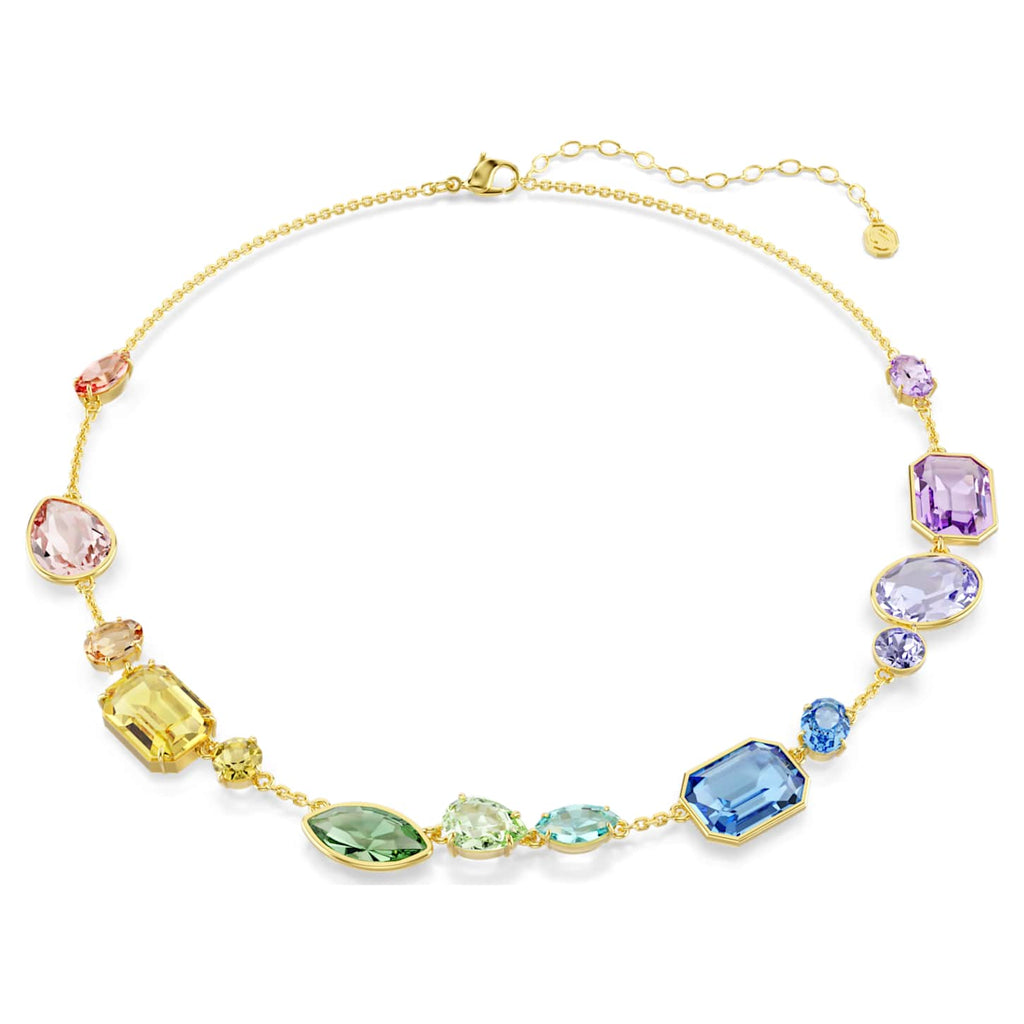 Swarovski Collana Gema, Taglio misto, Multicolore, Finitura oro 18K