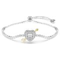 Swarovski Braccialetto Idyllia, Taglio misto, Cuore con freccia, Bianco, Placcato rodio